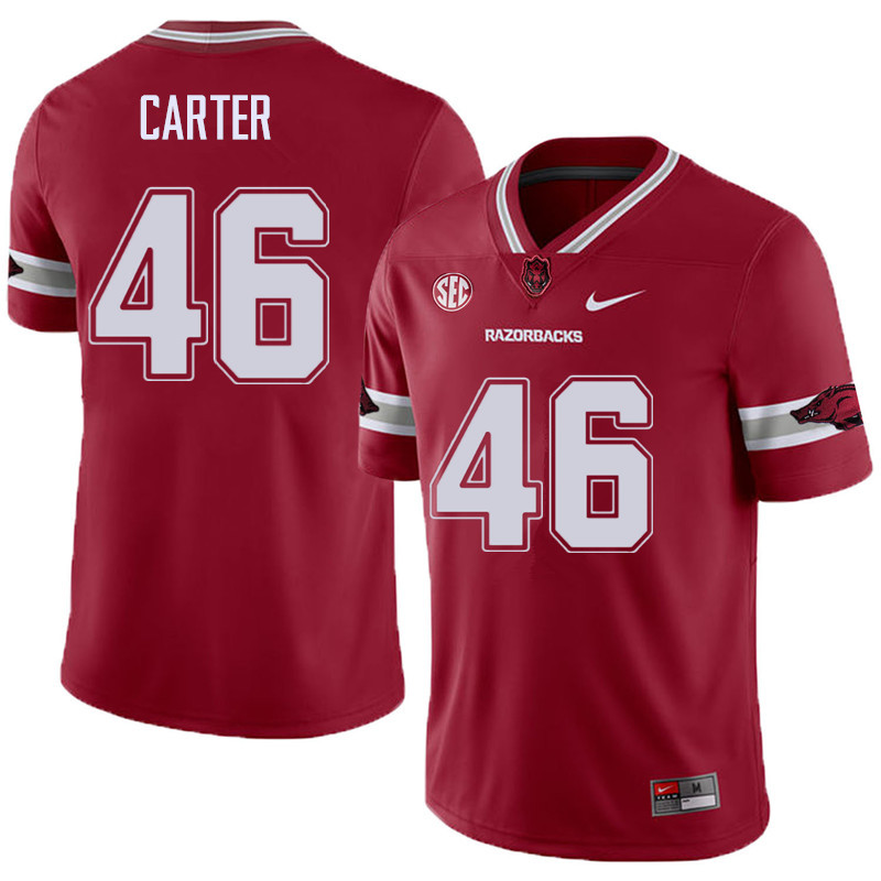 Men #46 Damani Carter Arkansas Razorback College Football Alternate Jerseys Sale-Cardinal